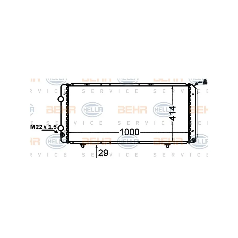 Radiateur, refroidissement du moteur HELLA 8MK 376 766-751