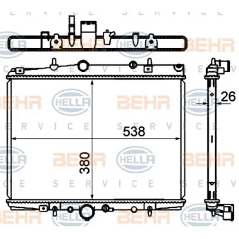 Radiateur, refroidissement du moteur HELLA 8MK 376 767-061