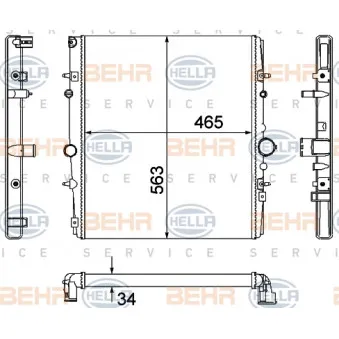 Radiateur, refroidissement du moteur HELLA 8MK 376 767-131