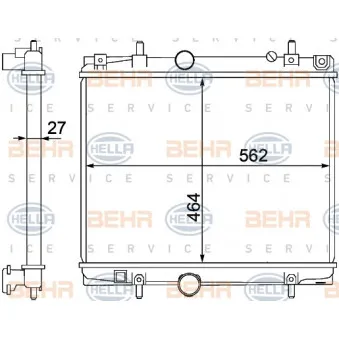 Radiateur, refroidissement du moteur HELLA 8MK 376 767-141