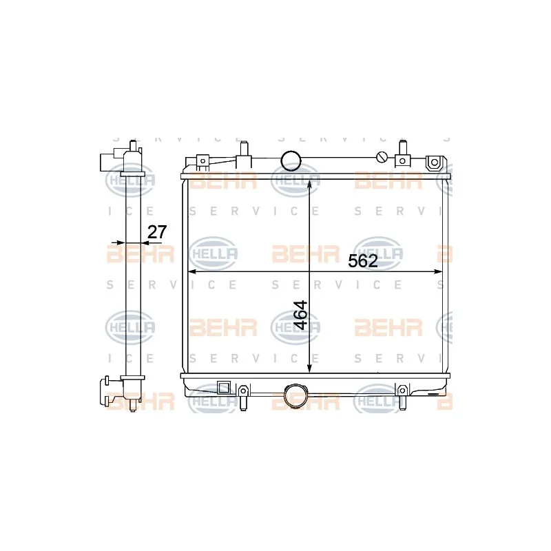 Radiateur, refroidissement du moteur HELLA 8MK 376 767-141