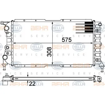 Radiateur, refroidissement du moteur HELLA 8MK 376 767-511