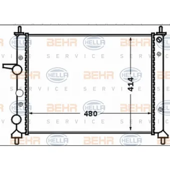 Radiateur, refroidissement du moteur HELLA 8MK 376 767-591
