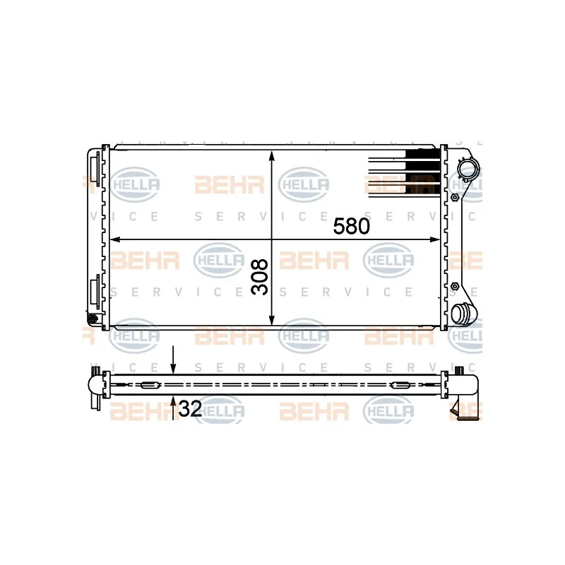 Radiateur, refroidissement du moteur HELLA 8MK 376 767-631