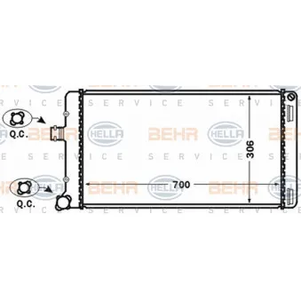 Radiateur, refroidissement du moteur HELLA 8MK 376 767-641