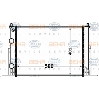 Radiateur, refroidissement du moteur HELLA 8MK 376 767-731