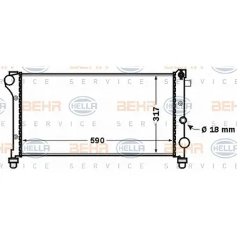 Radiateur, refroidissement du moteur HELLA 8MK 376 767-751