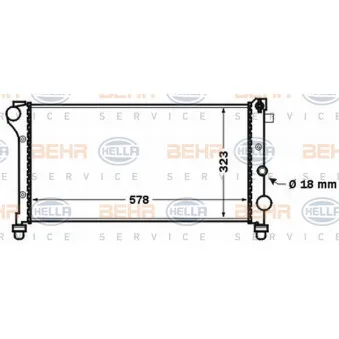Radiateur, refroidissement du moteur HELLA 8MK 376 767-761