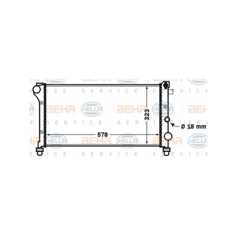 Radiateur, refroidissement du moteur HELLA 8MK 376 767-761