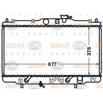 Radiateur, refroidissement du moteur HELLA 8MK 376 768-251