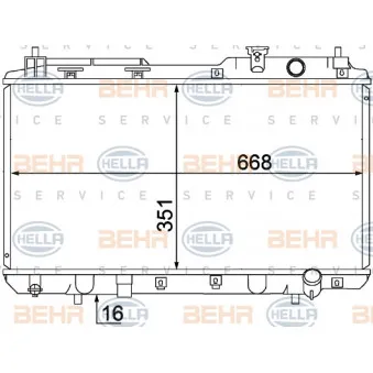 Radiateur, refroidissement du moteur HELLA 8MK 376 768-281