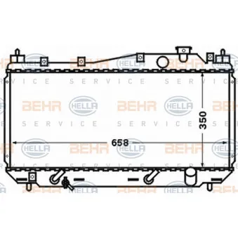 Radiateur, refroidissement du moteur HELLA 8MK 376 768-301