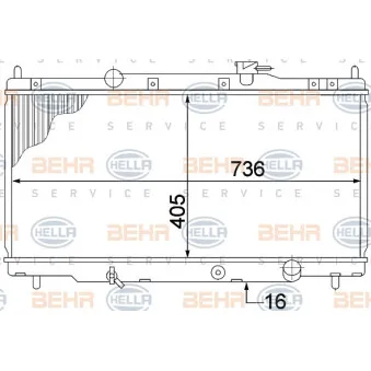 Radiateur, refroidissement du moteur HELLA 8MK 376 768-311