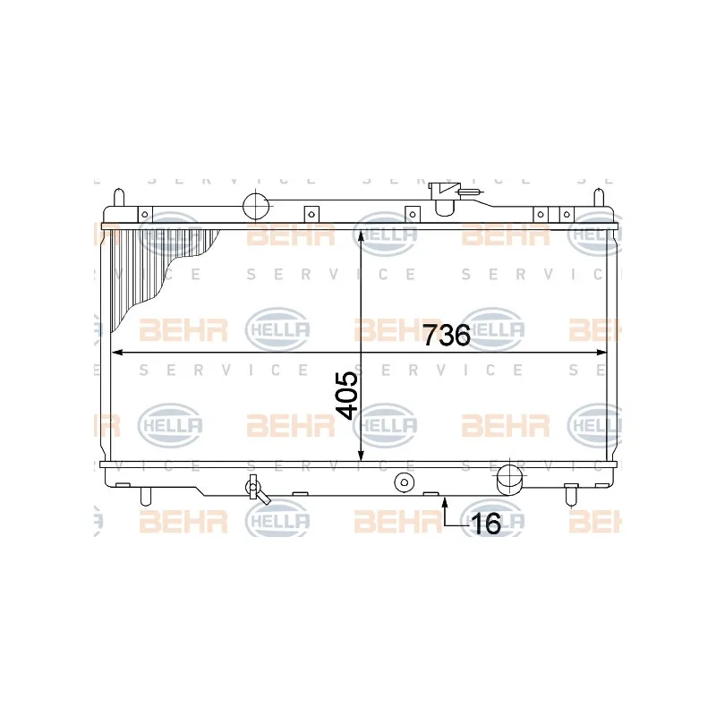 Radiateur, refroidissement du moteur HELLA 8MK 376 768-311