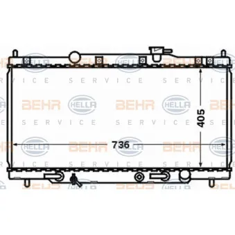 Radiateur, refroidissement du moteur HELLA 8MK 376 768-321