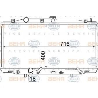 Radiateur, refroidissement du moteur HELLA 8MK 376 768-371