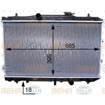 Radiateur, refroidissement du moteur HELLA 8MK 376 768-711