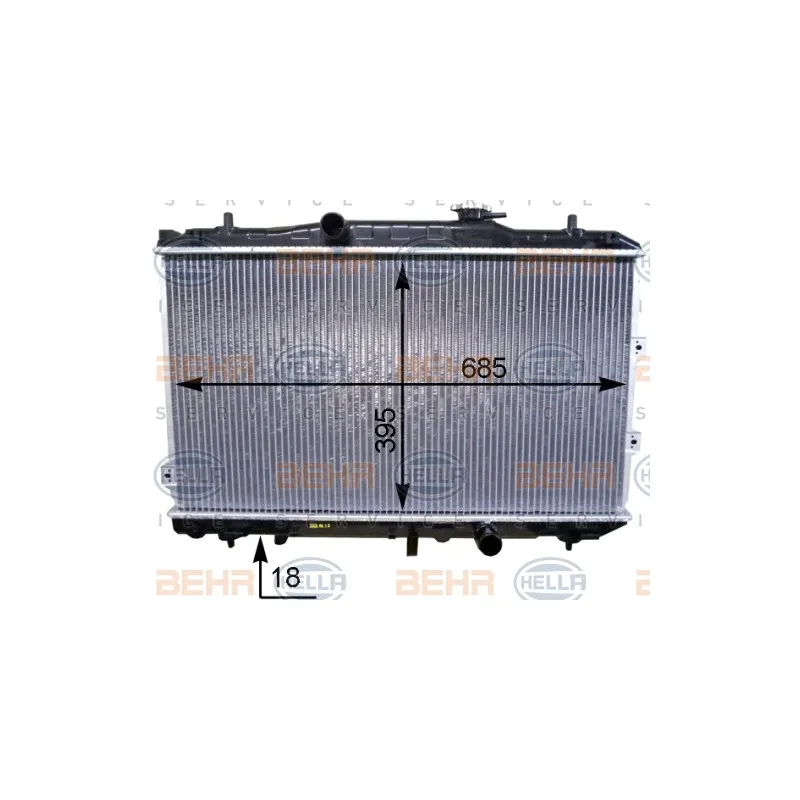 Radiateur, refroidissement du moteur HELLA 8MK 376 768-711