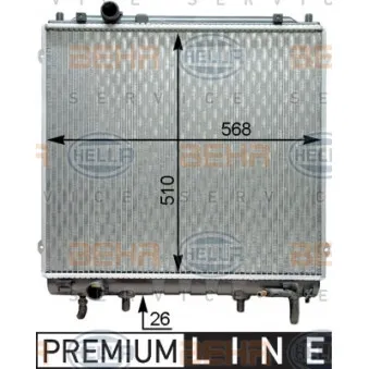 Radiateur, refroidissement du moteur HELLA 8MK 376 768-791