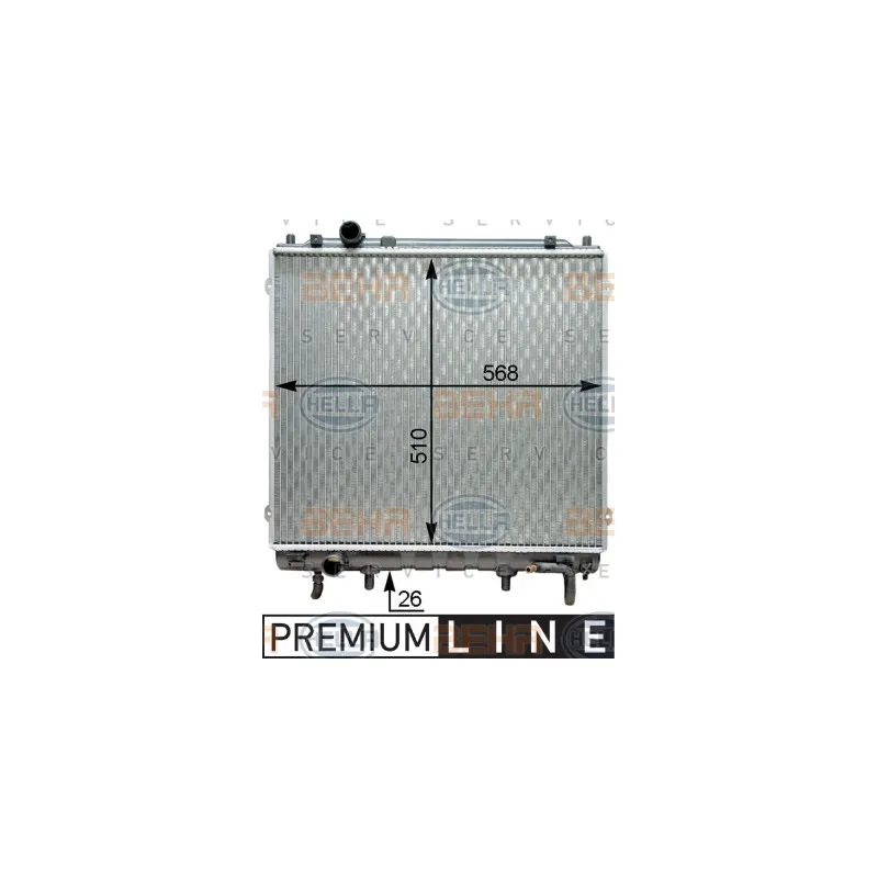 Radiateur, refroidissement du moteur HELLA 8MK 376 768-791
