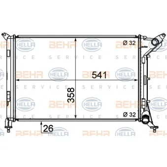 Radiateur, refroidissement du moteur HELLA 8MK 376 769-011