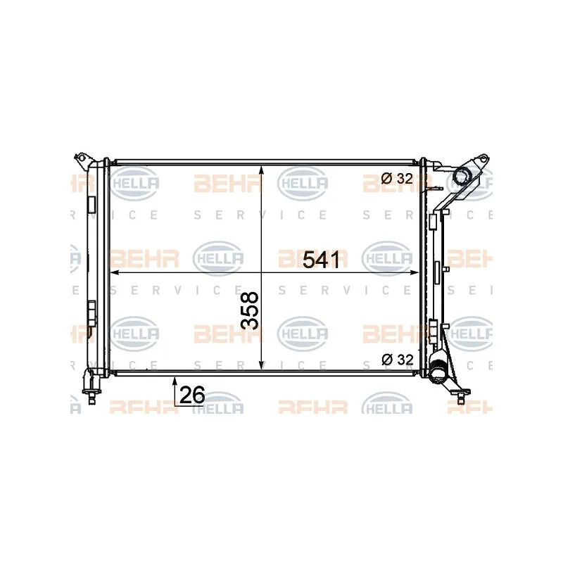 Radiateur, refroidissement du moteur HELLA 8MK 376 769-011