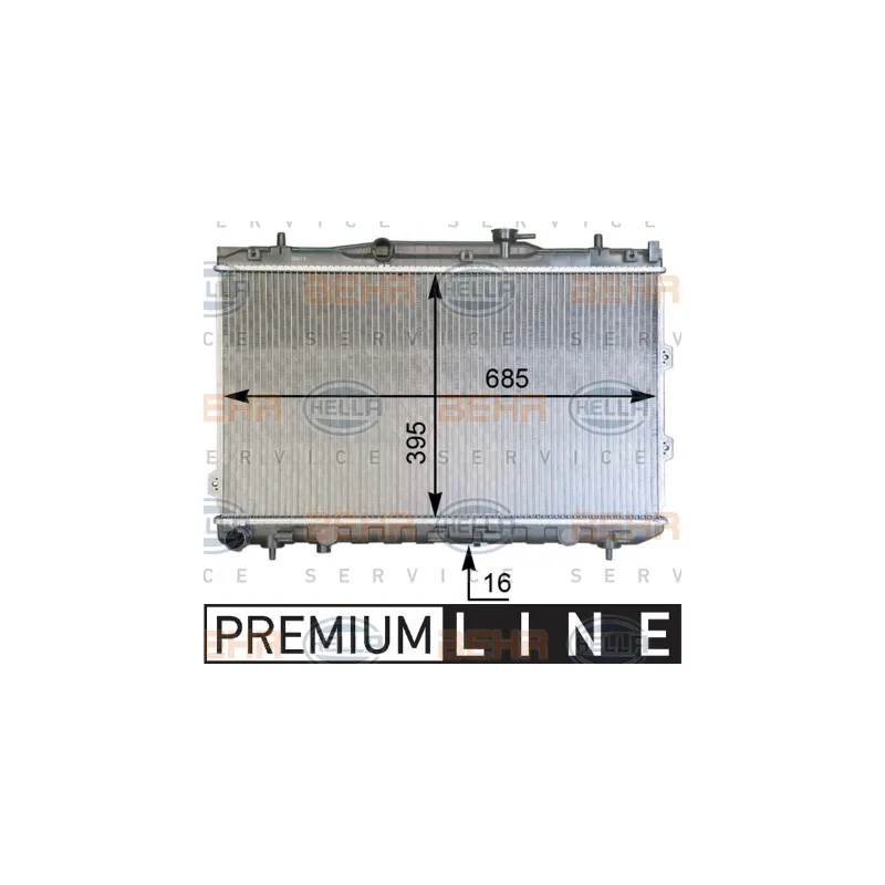 Radiateur, refroidissement du moteur HELLA 8MK 376 769-351