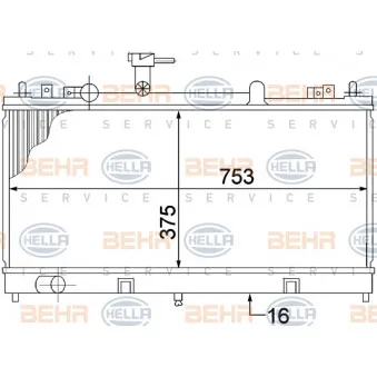 Radiateur, refroidissement du moteur HELLA 8MK 376 769-671