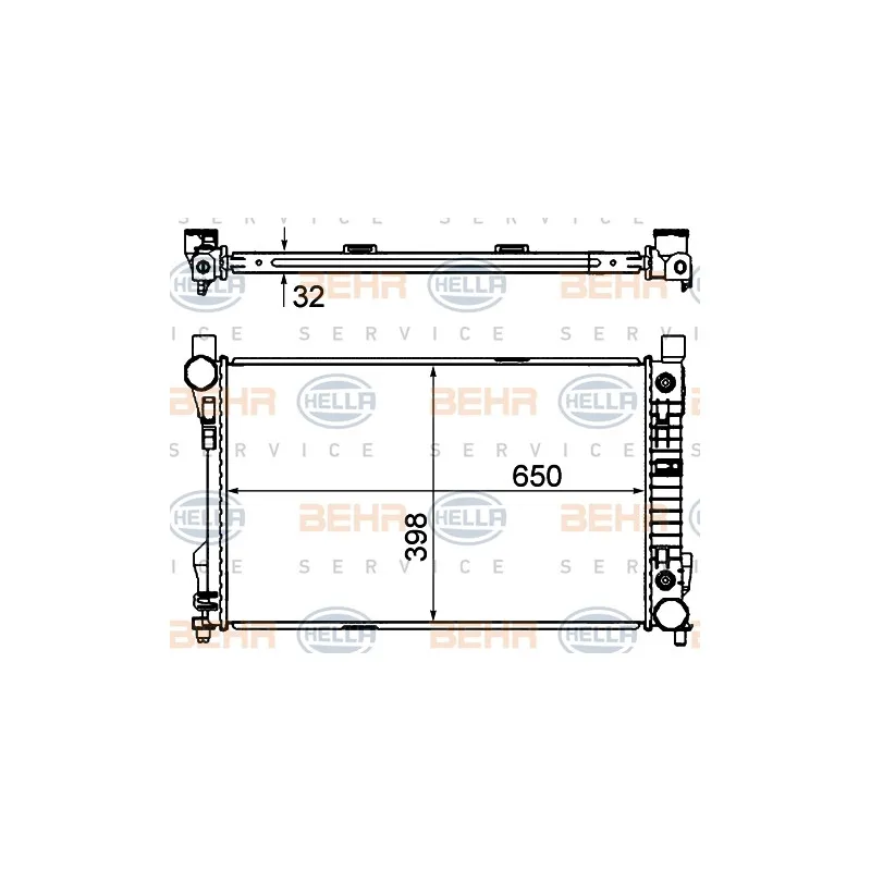 Radiateur, refroidissement du moteur HELLA 8MK 376 769-771