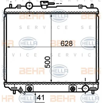 Radiateur, refroidissement du moteur HELLA 8MK 376 770-161