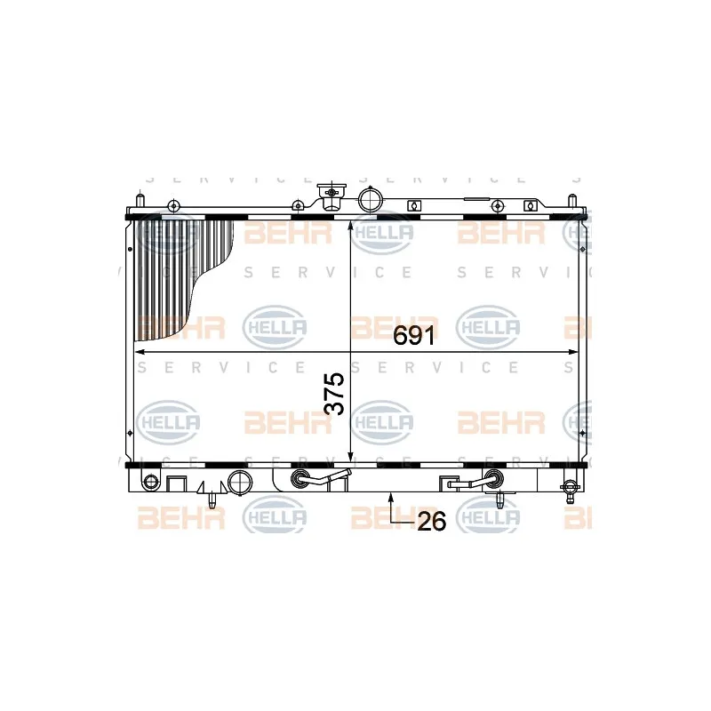 Radiateur, refroidissement du moteur HELLA 8MK 376 770-321