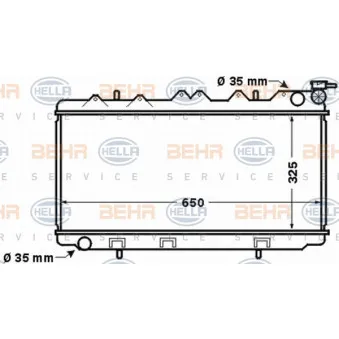 Radiateur, refroidissement du moteur HELLA 8MK 376 770-461