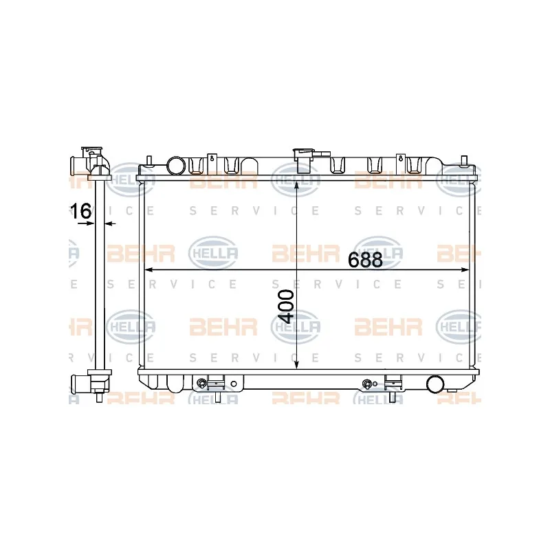 Radiateur, refroidissement du moteur HELLA 8MK 376 770-601