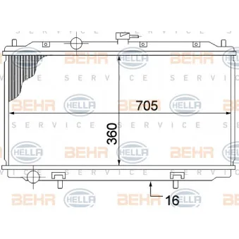 Radiateur, refroidissement du moteur HELLA 8MK 376 770-651