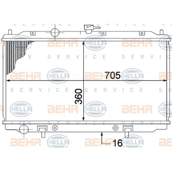 Radiateur, refroidissement du moteur HELLA 8MK 376 770-661