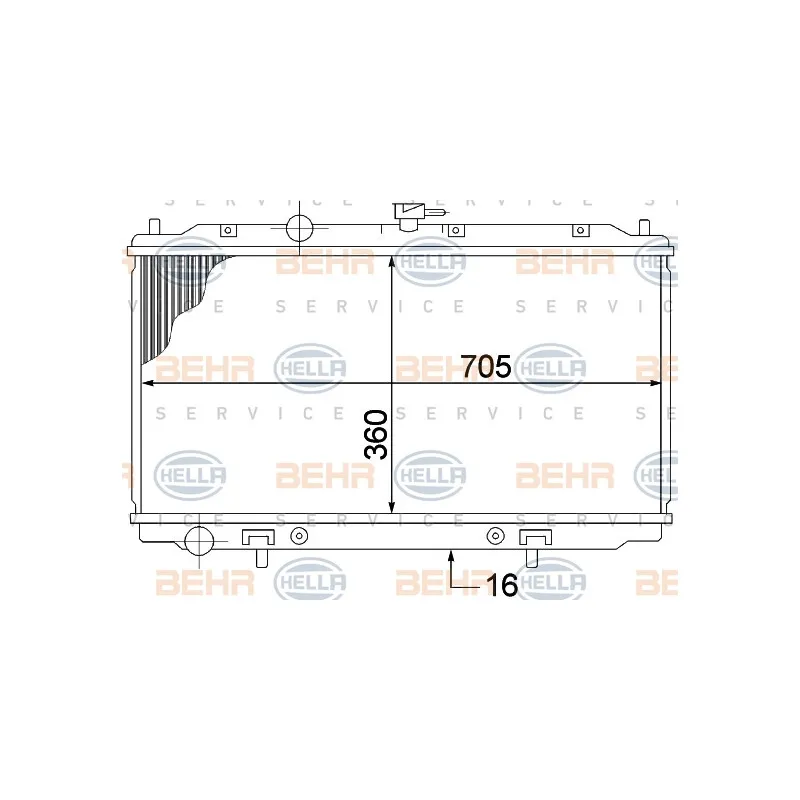 Radiateur, refroidissement du moteur HELLA 8MK 376 770-661