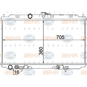 Radiateur, refroidissement du moteur HELLA 8MK 376 770-681