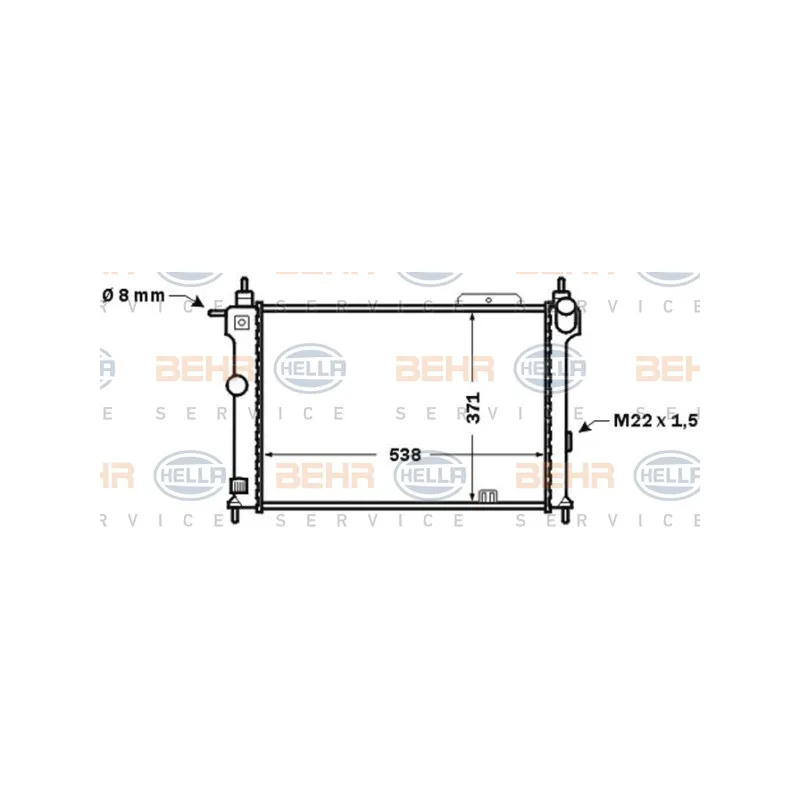Radiateur, refroidissement du moteur HELLA 8MK 376 771-061