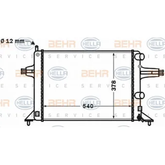 Radiateur, refroidissement du moteur HELLA 8MK 376 771-121