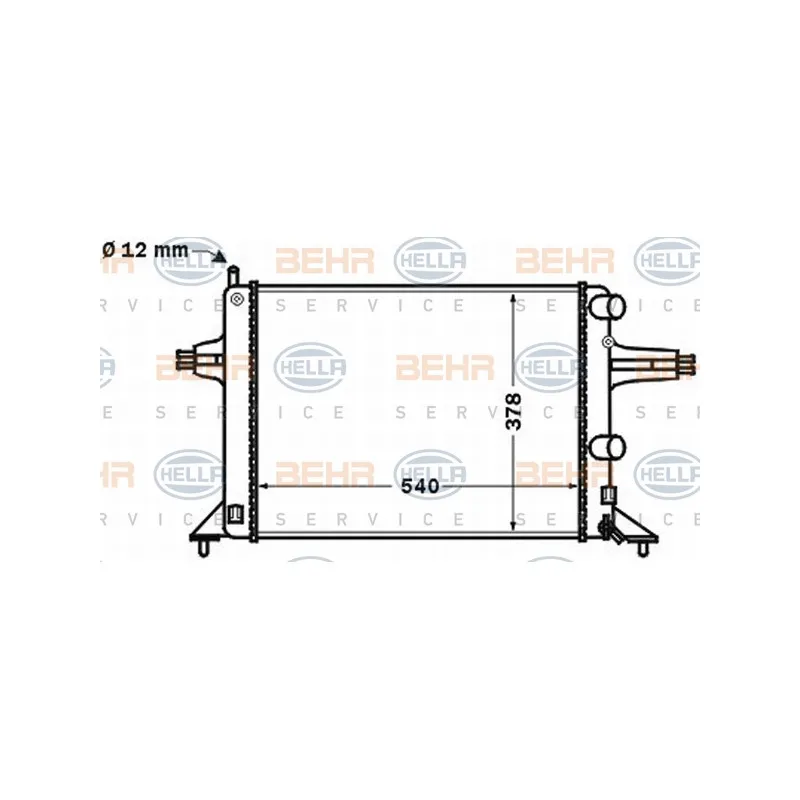 Radiateur, refroidissement du moteur HELLA 8MK 376 771-121