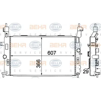 Radiateur, refroidissement du moteur HELLA 8MK 376 771-221
