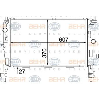 Radiateur, refroidissement du moteur HELLA 8MK 376 771-231