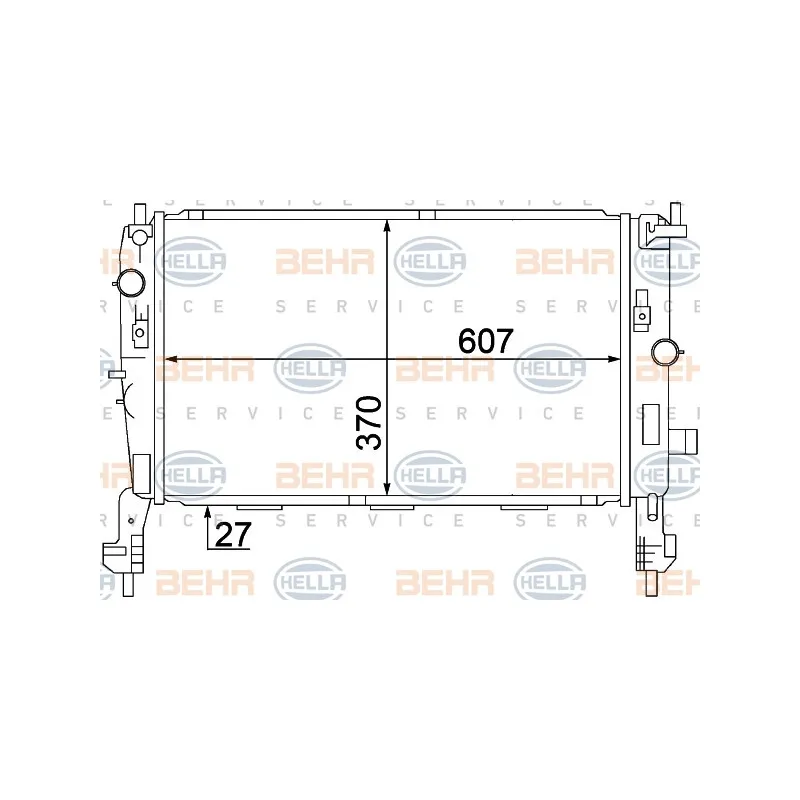 Radiateur, refroidissement du moteur HELLA 8MK 376 771-231