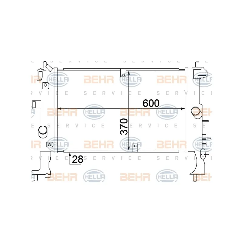 Radiateur, refroidissement du moteur HELLA 8MK 376 771-241