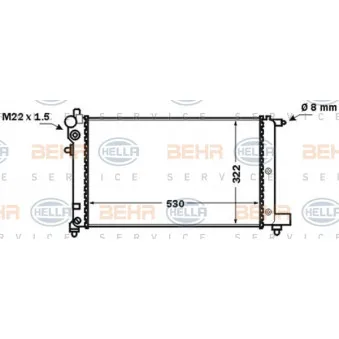 Radiateur, refroidissement du moteur HELLA 8MK 376 771-281