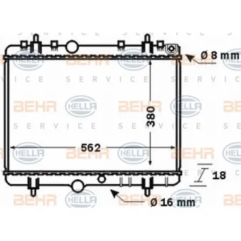 Radiateur, refroidissement du moteur HELLA 8MK 376 771-391