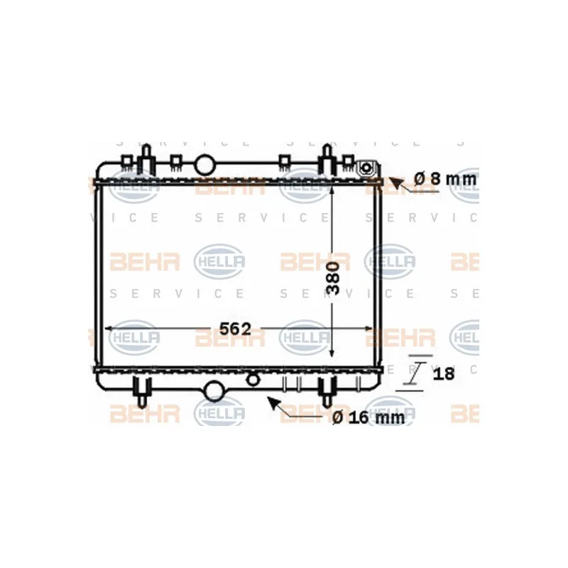 Radiateur, refroidissement du moteur HELLA 8MK 376 771-391