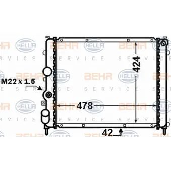 Radiateur, refroidissement du moteur HELLA 8MK 376 771-661