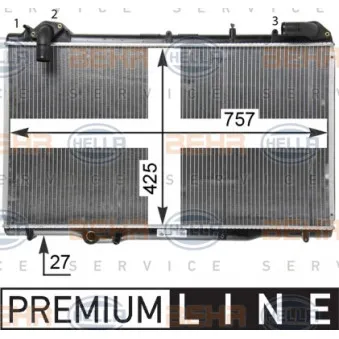 Radiateur, refroidissement du moteur HELLA 8MK 376 771-681