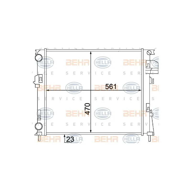 Radiateur, refroidissement du moteur HELLA 8MK 376 771-761